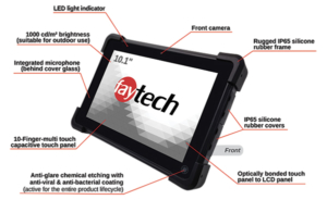 Industrial tablet features front
