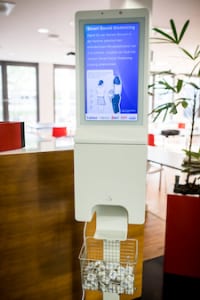 Hand Sanitizer Station with 32" Touchscreen Kiosk